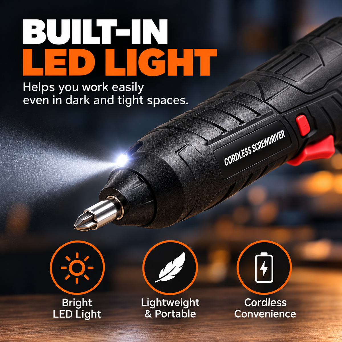 GACTRON Multi-Function Hard Plastic Cordless Drill Machine Tool Set | Variable Speed Reversible Impact Drill screwdriver Kit with 47 Accessories Box for Home and Professional use | Cordless Drill Set