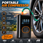 GACTRON Tyre Inflator with 150 PSI Pressure, 4000 mAh Battery, Digital Display, Pressure Detection, Air Pump Compressor for Cars, Bikes, Bicycles & Balls(Black)