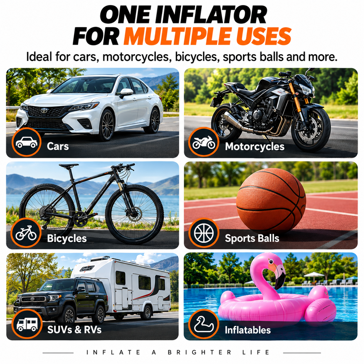 GACTRON Tyre Inflator with 150 PSI Pressure, 4000 mAh Battery, Digital Display, Pressure Detection, Air Pump Compressor for Cars, Bikes, Bicycles & Balls(Black)