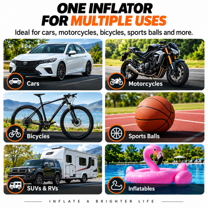 GACTRON Tyre Inflator with 150 PSI Pressure, 4000 mAh Battery, Digital Display, Pressure Detection, Air Pump Compressor for Cars, Bikes, Bicycles & Balls(Black)