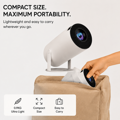 GACTRON Portable Mini Projector, 4K 1080P Full HD Projector, Support Video Projector, WiFi 5G BT 5.0, Cinema Projector 180° Can Be Rotated, Android 11, Compatible with TV Stick