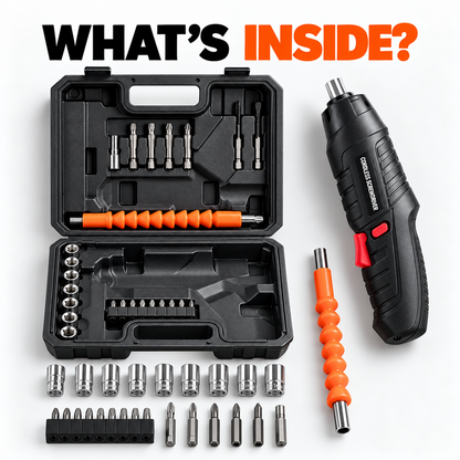 GACTRON Multi-Function Hard Plastic Cordless Drill Machine Tool Set | Variable Speed Reversible Impact Drill screwdriver Kit with 47 Accessories Box for Home and Professional use | Cordless Drill Set