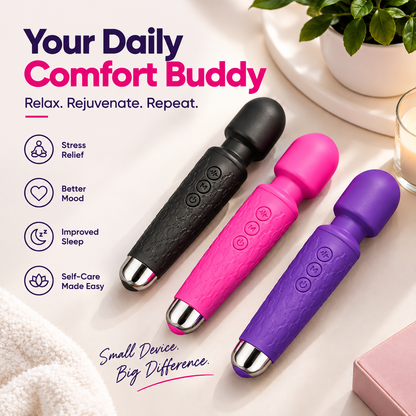 GACTRON Full Body Massager for Women & Men, Rechargeable Wireless Massager Machine for Pain Relief, Handheld Massager with Medical Grade Silicone, 8 Speeds, 20 Modes