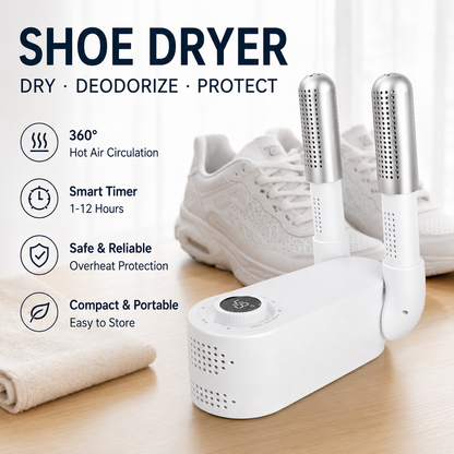 GACTRON Electric Shoe Dryer & Boot Dryer | Portable Shoe Drying Machine with Adjustable Timer & Constant Temperature | Fast Drying Deodorizer for Shoes, Boots, Sneakers, Gloves & Socks